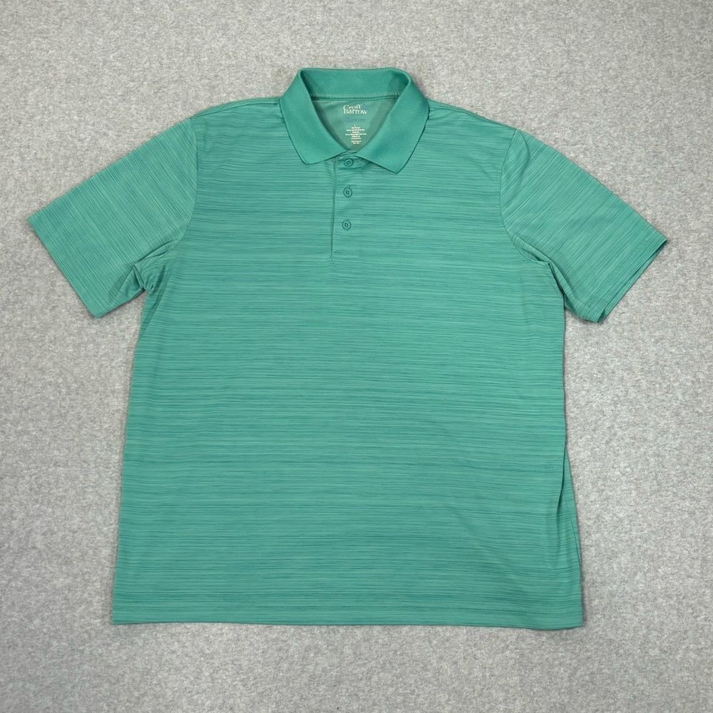 Croft & Barrow Quick Dry Polo‎ Shirt Mens Size Large Green Short Sleeve Golf Top